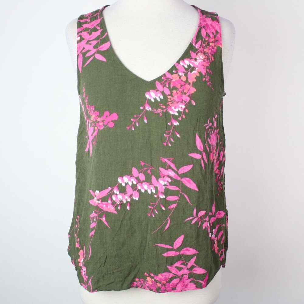 A.N.A Womens Medium Floral Strap Back Tank Top